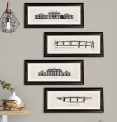 C.1737 Architectural Elevations of Bridges Framed Prints