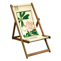 Hardwood Folding Deckchair Rhododendrons Design