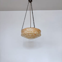 Art Deco Mottled Orange Glass Pendant