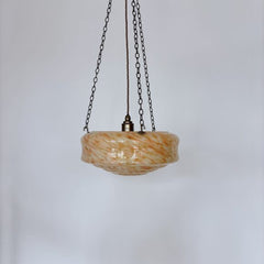 Art Deco Mottled Orange Glass Pendant