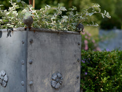 Classic Georgian Style Galvanised Steel Planters with Tudor Rose Decor Arthur Jack