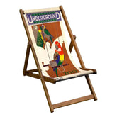 Vintage Style Deckchair with Orange Mountain Dahlia Design Sling