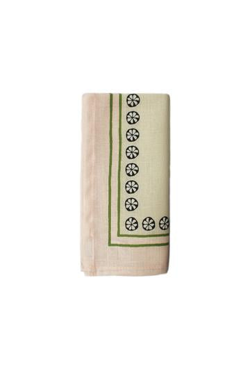 The Tiger Lily Pink, Green and Black Napkin