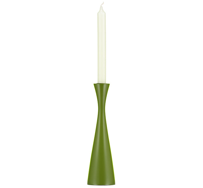 Handcrafted Wooden Candleholder In Olive