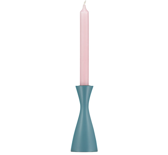 Hand-Crafted Wooden Candleholder In Opaline Green