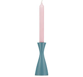 Hand-Crafted Wooden Candleholder In Opaline Green