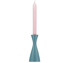 Hand-Crafted Wooden Candleholder In Opaline Green