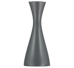 Handcrafted Wooden Candleholder In Gunmetal Grey