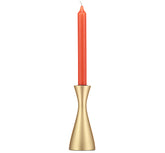 Handcrafted Wooden Candleholder In Old Gold