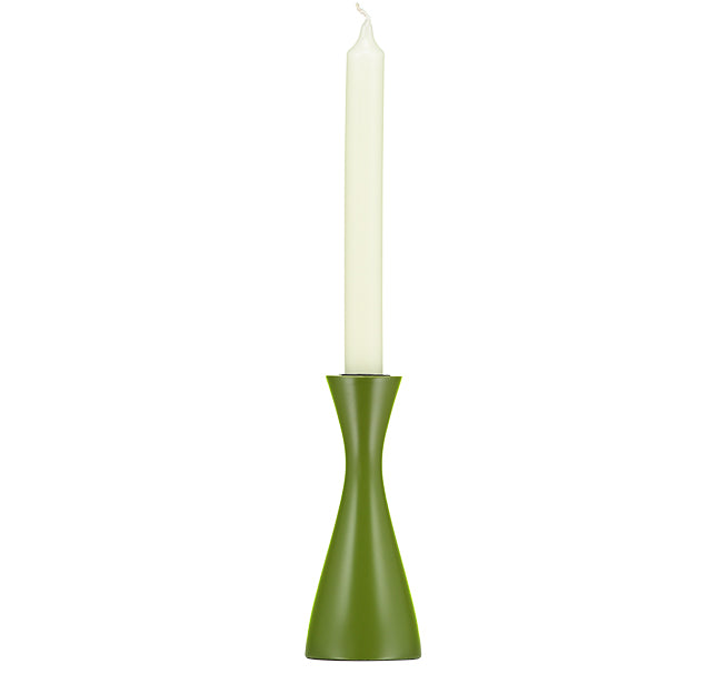Handcrafted Wooden Candleholder In Olive