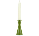 Handcrafted Wooden Candleholder In Olive
