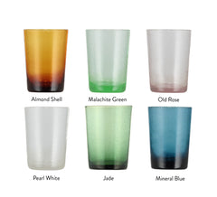Set of 6 Handblown Glass Tumblers in Old Rose