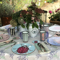 The Tiger Lily' Green, Black and Pink Handmade Tumblers