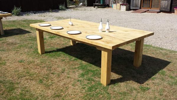 Boarded Solid Oak Garden Table