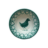 Spanish Lebrillo Small Bowl with Green 'Bird' Design