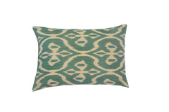 Bryony' Silk Duck Egg Ikat Cushion