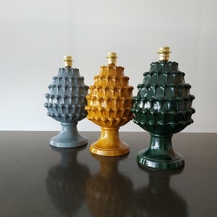 Handmade Ceramic Carciofo Lamp 