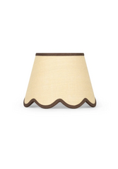 Jute Scallop Lampshade with Chocolate Brown Trim | Casa byJJ