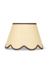 Jute Scallop Lampshade with Chocolate Brown Trim | Casa byJJ