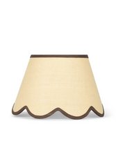 Jute Scallop Lampshade with Chocolate Brown Trim | Casa byJJ