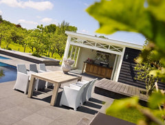 Straight Leg Solid Oak Garden Table