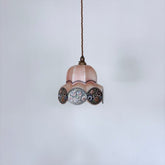 Czech 1930s Supastone Floral Pink Glass Shade