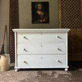 Decorative Antique Painted Pine Chest of Drawers in Old White