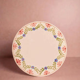 Set of 4 Hand-painted Pink & Blue Floral Dinner Plates | Casa by JJ