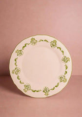 Set of 4 Hand-painted Green Shell Dinner Plates | Casa by JJ