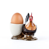 Light Sussex Chicken with Egg Cup Quail Ceramics