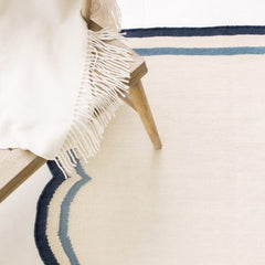 Flat Woven Rug Scallop Blue, Jennifer Manners
