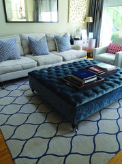 Drops Handwoven Blue & Cream Rug