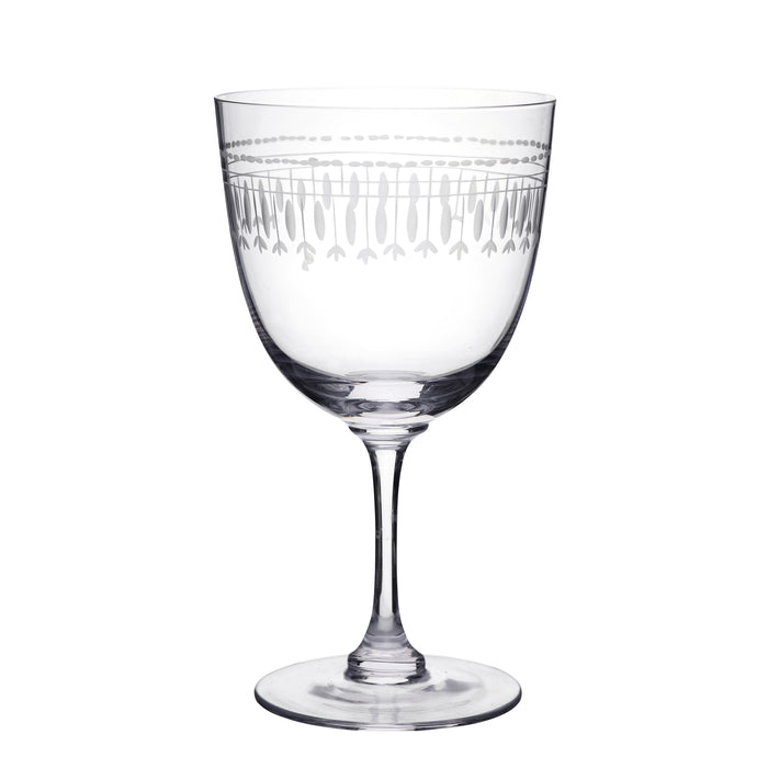Set of 6 Crystal Wine Glasses with Oval Design