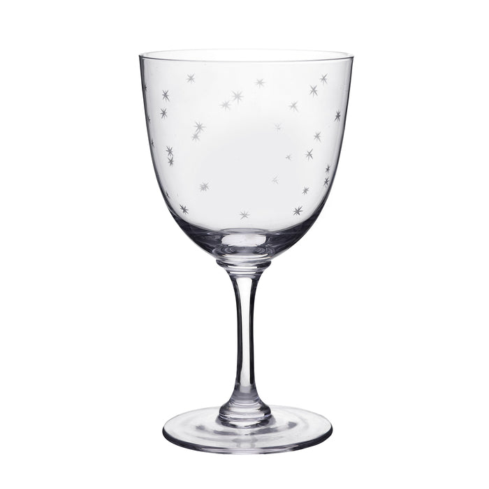 Set of 6 Crystal Wine Glasses with Star Design