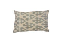 Emily' Silk Grey & Cream Ikat Cushion