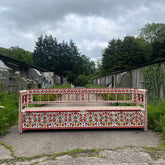 Exceptional Long Folk Art Painted Antique Marriage Bench | John Cornall