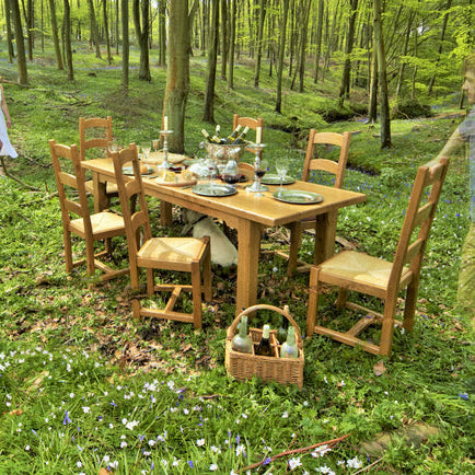solid oak garden dining table