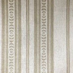 Memory Striped Taupe on Ivory Linen Fabric | Julia Brendel