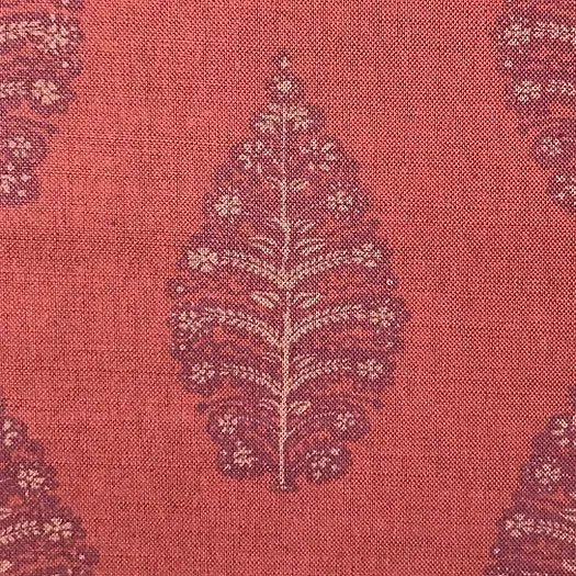 Laibik Large Print in Bold Summertime Reds Natural Linen Fabric | Julia Brendel