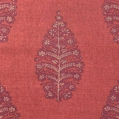 Laibik Large Print in Bold Summertime Reds Natural Linen Fabric | Julia Brendel