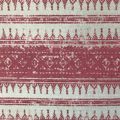 Tribes Horizontal Stripe, Bold Raspberry Linen Fabric | Julia Brendel