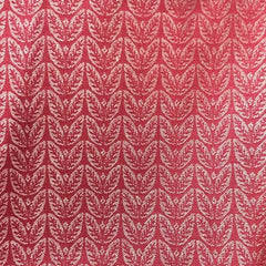 Memory Leaf Design Cherry Red Linen Fabric | Julia Brendel
