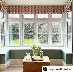 Laibik Small Print Raspberry & Natural Linen Fabric | Julia Brendel