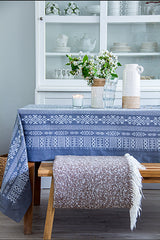 Arabica Tablecloth in Blue & Cream | Julia Brendel