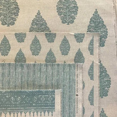 Laibik Large Print in Stone Blue & Natural Linen Fabric |Julia Brendel