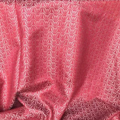 Memory Leaf Design Cherry Red Linen Fabric | Julia Brendel