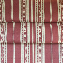 Memory Striped Ivory on Red Linen Fabric | Julia Brendel