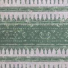 Tribes Horizontal Stripe, Wheatgrass Green Linen Fabric | Julia Brendel