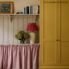 Memory Striped Red on Natural Linen Fabric | Julia Brendel