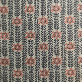 Ankara Slate Grey & Tangerine Orange Linen Fabric | Julia Brendel